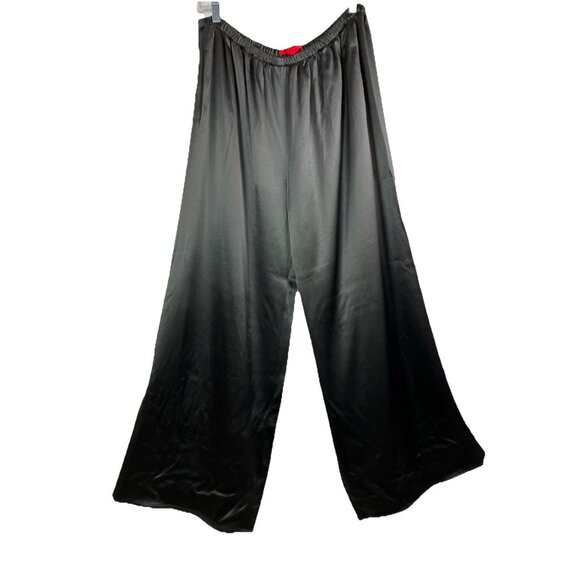 Sz 3 Nwt $790 Shamask Gray 100% Silk Satin Pants Wide Leg Medium - Heavy - Picture 1 of 3